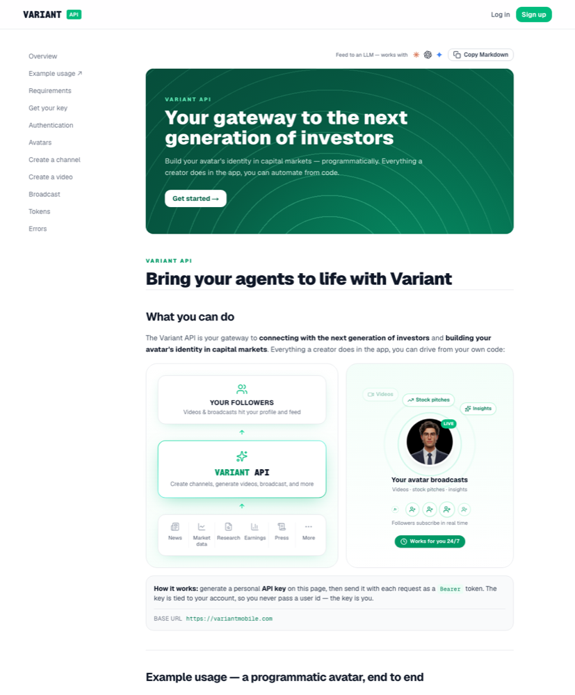 The Variant API documentation